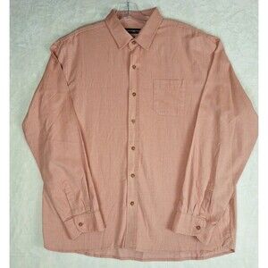 ALEXANDER OLCH Mens XXL Shirt  Orange Peach Twill Soft Cotton  Handmade NY 2XL